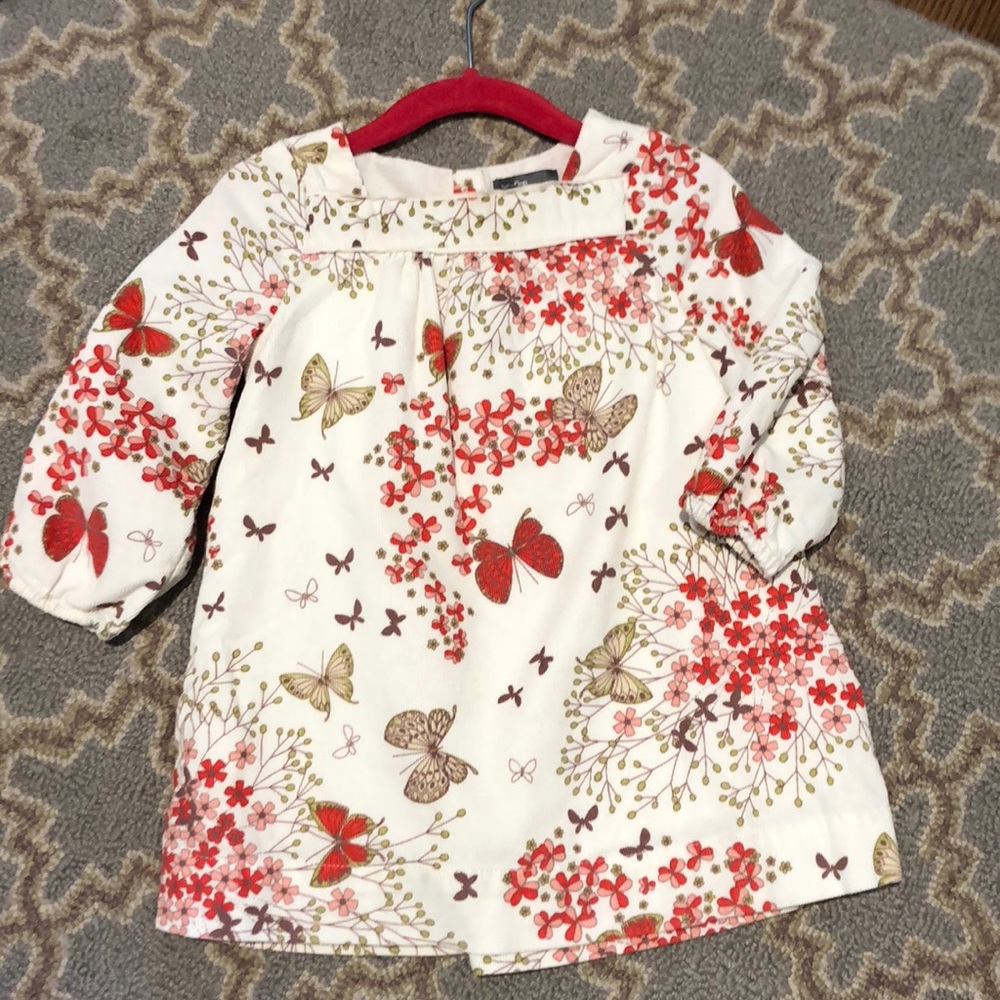 Floral corduroy dress